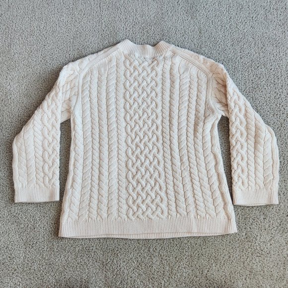 NWOT J. Crew Cotton Cashmere Cable Knit Pullover in Palest Peach RUNS BIG - Picture 8 of 10